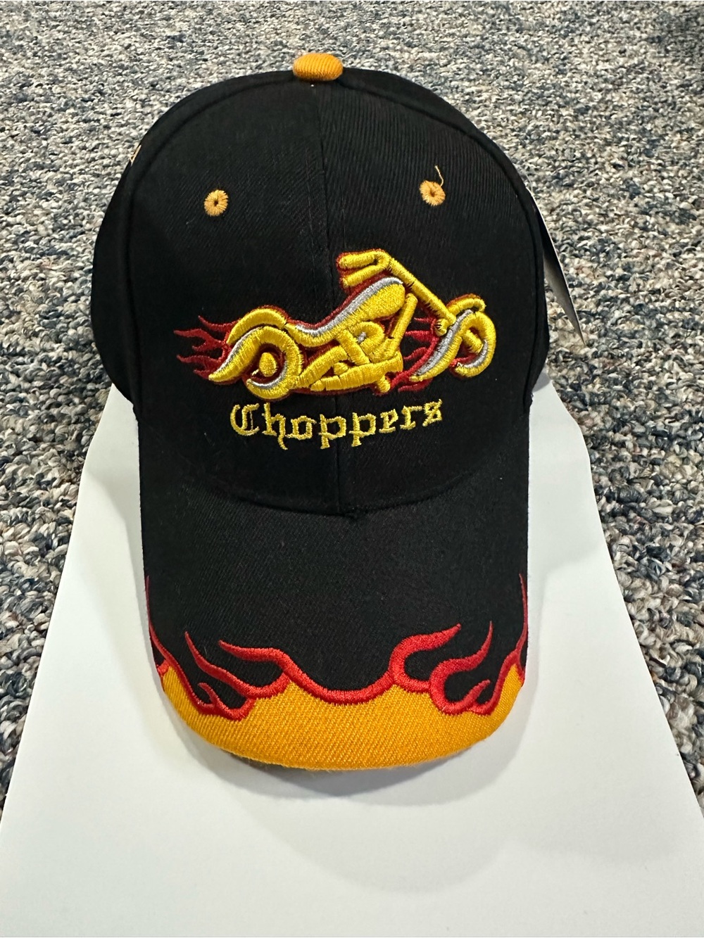 Men’s Choppers Black & Yellow Flame Cap